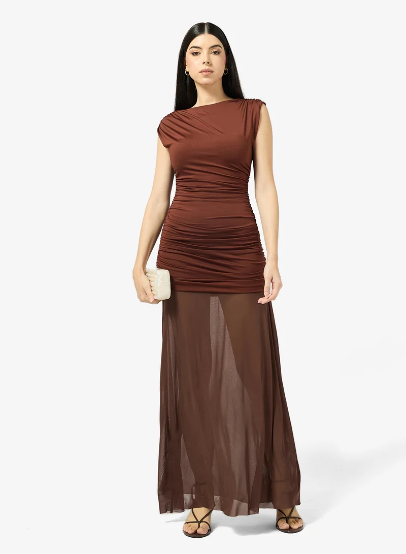 Ella  Bodycon Dress With Sheer Hem for Women | Best Price UAE